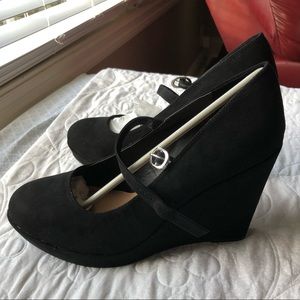 Torrid Black Suede Wedges